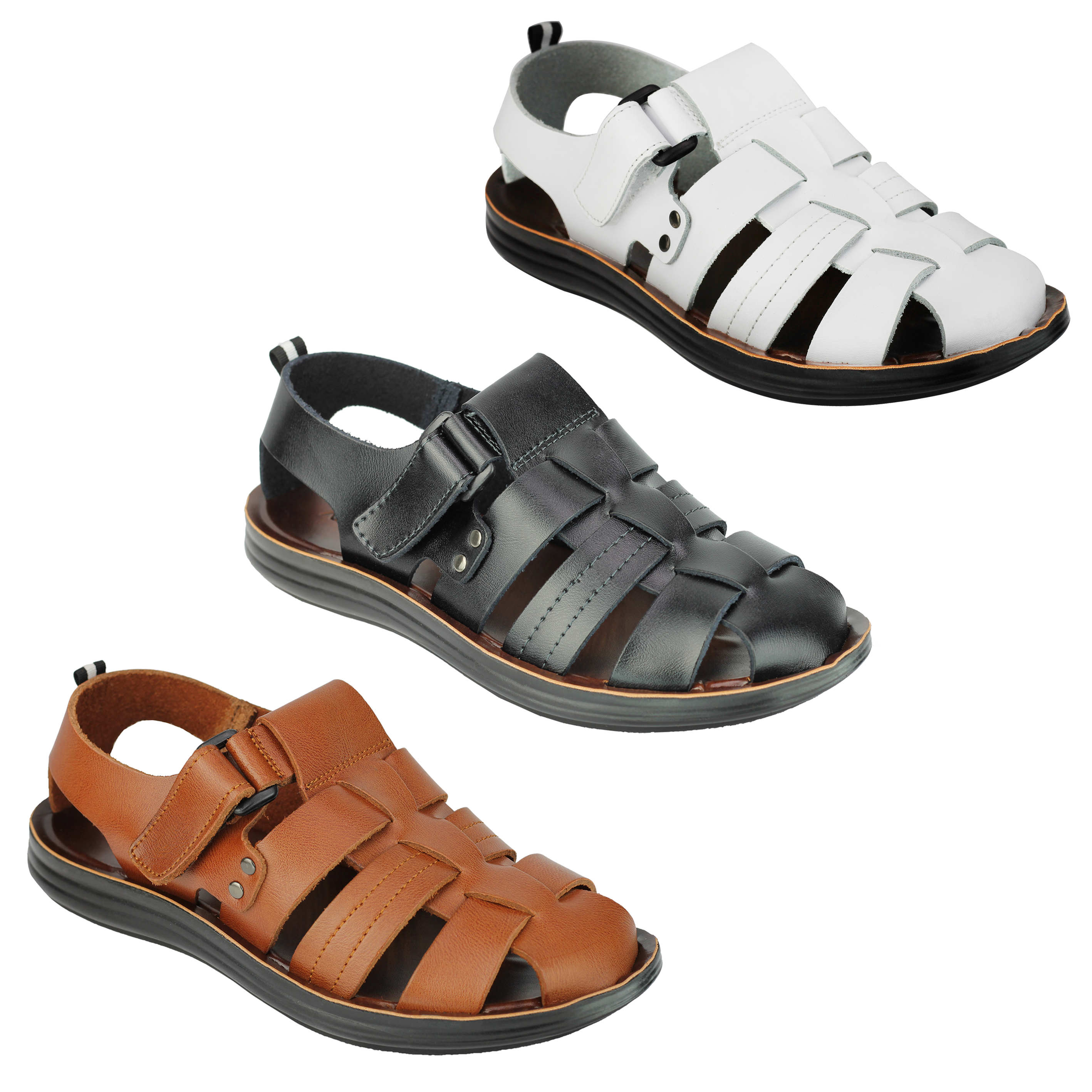 mens leather cross strap sandals